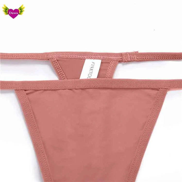 Cotton Bikini Panties T-back Thong Sexy Women Underwear 3pcs