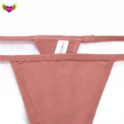 Cotton Bikini Panties T-back Thong Sexy Women Underwear 3pcs
