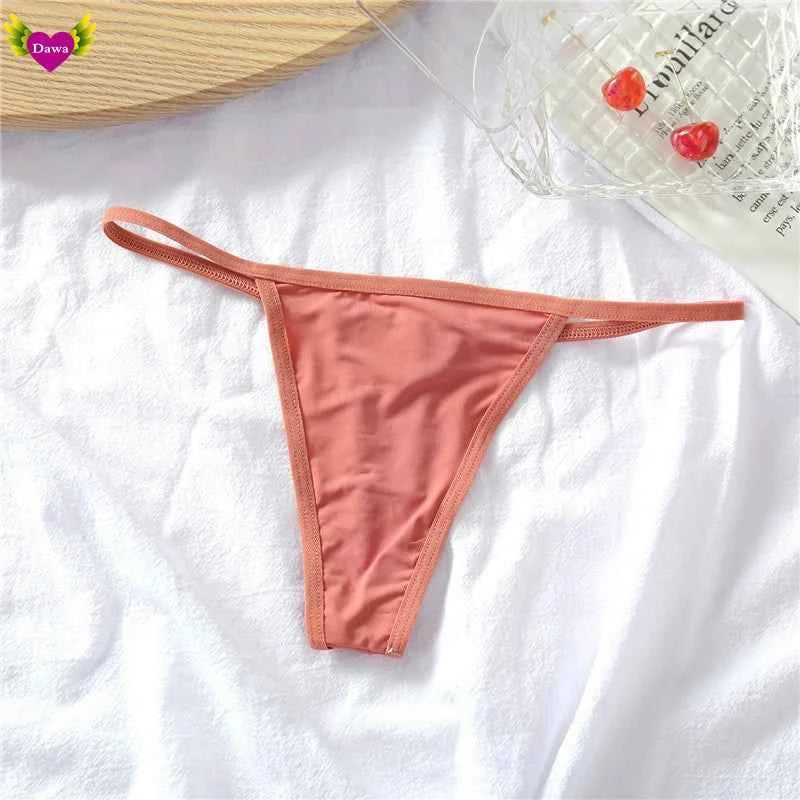 Cotton Bikini Panties T-back Thong Sexy Women Underwear 3pcs