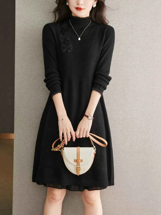 Knitted Wool Winter Loose Bottoming Dress