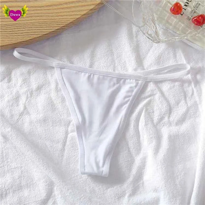 Cotton Bikini Panties T-back Thong Sexy Women Underwear 3pcs
