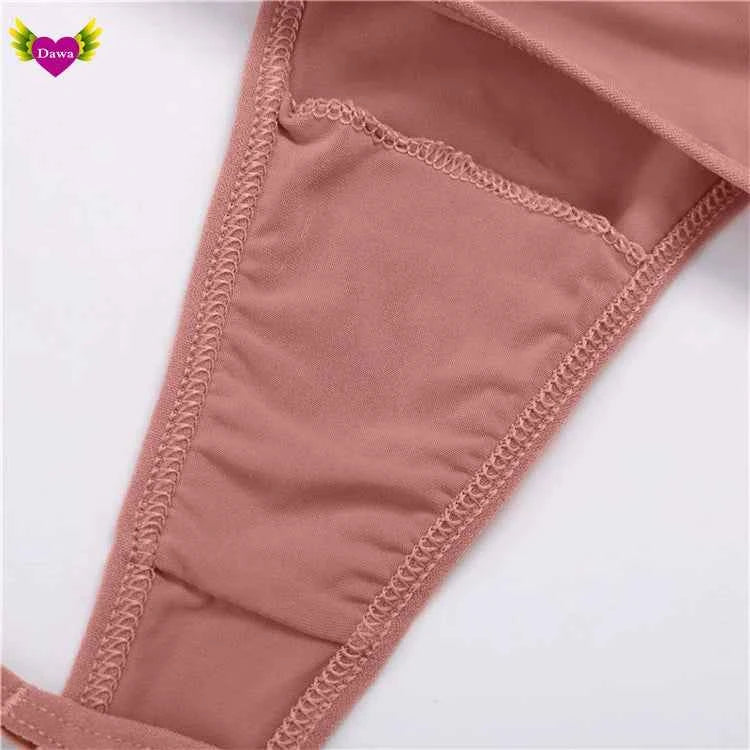Cotton Bikini Panties T-back Thong Sexy Women Underwear 3pcs