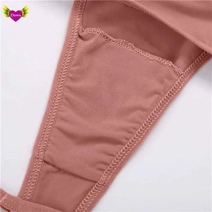 Cotton Bikini Panties T-back Thong Sexy Women Underwear 3pcs