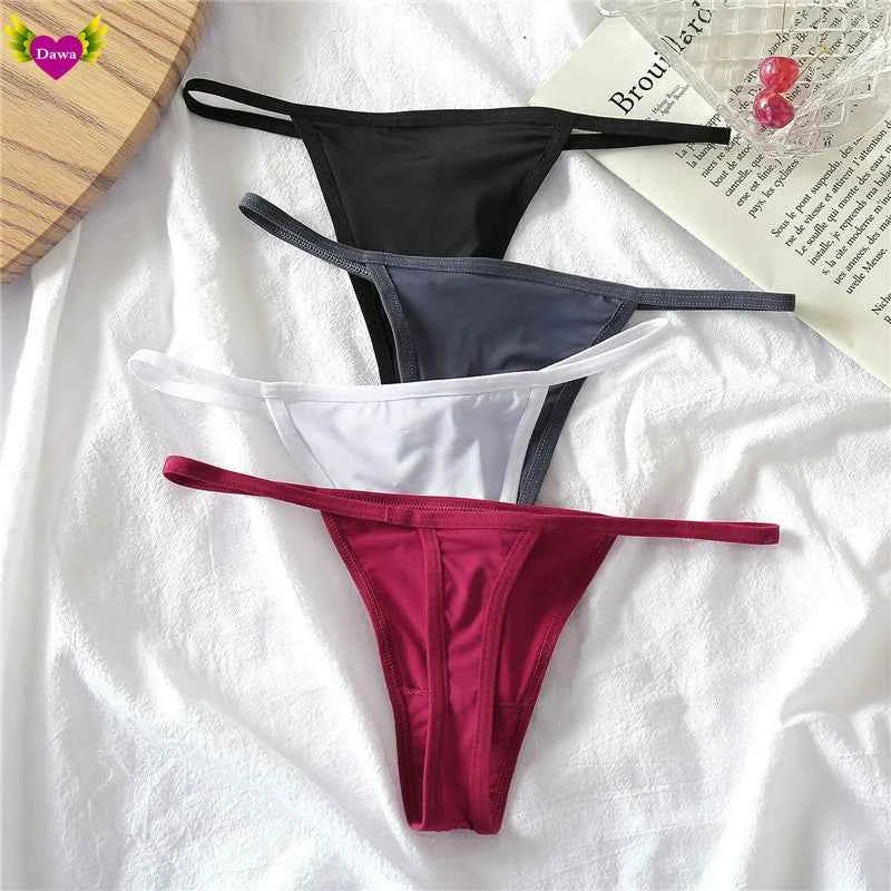 Cotton Bikini Panties T-back Thong Sexy Women Underwear 3pcs