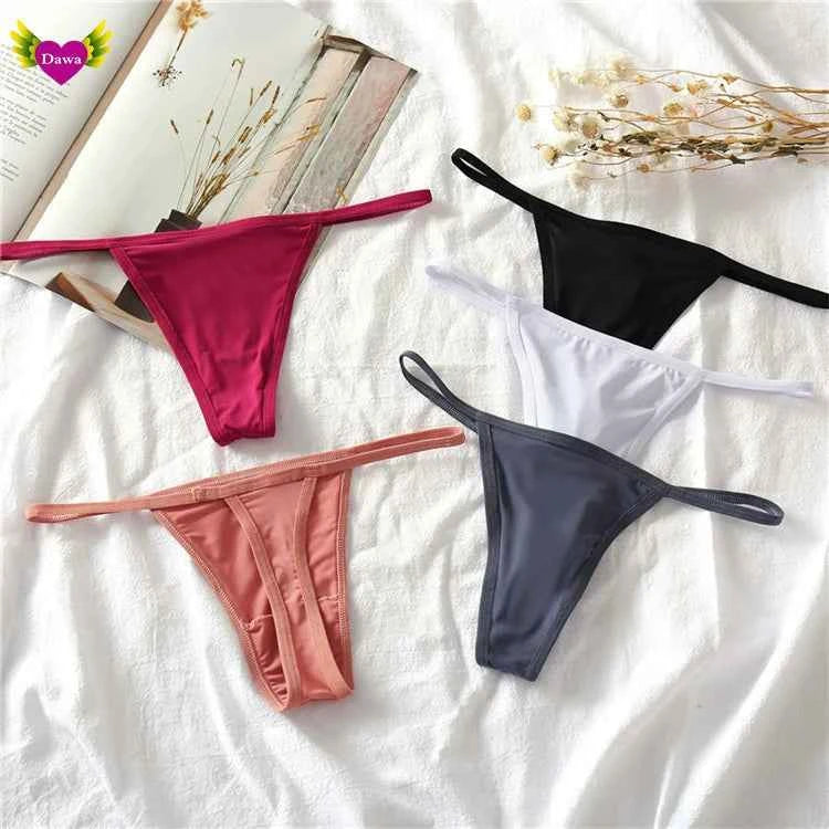 Cotton Bikini Panties T-back Thong Sexy Women Underwear 3pcs