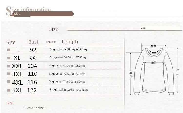 Chubby Mother Trendy Tummy Hiding Autumn and Winter Sweater