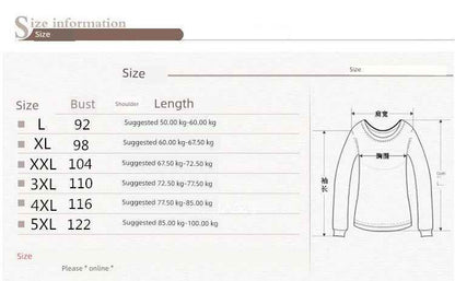 Chubby Mother Trendy Tummy Hiding Autumn and Winter Sweater
