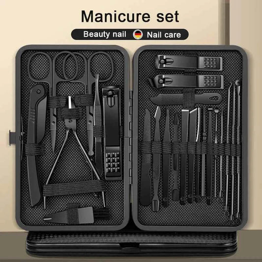 8/12/15/20/24 pcs Manicure Cutters Nail Clipper Set Household Stainless Steel Ear Spoon Pedicure Scissors Tool For Beauty Grimms Store